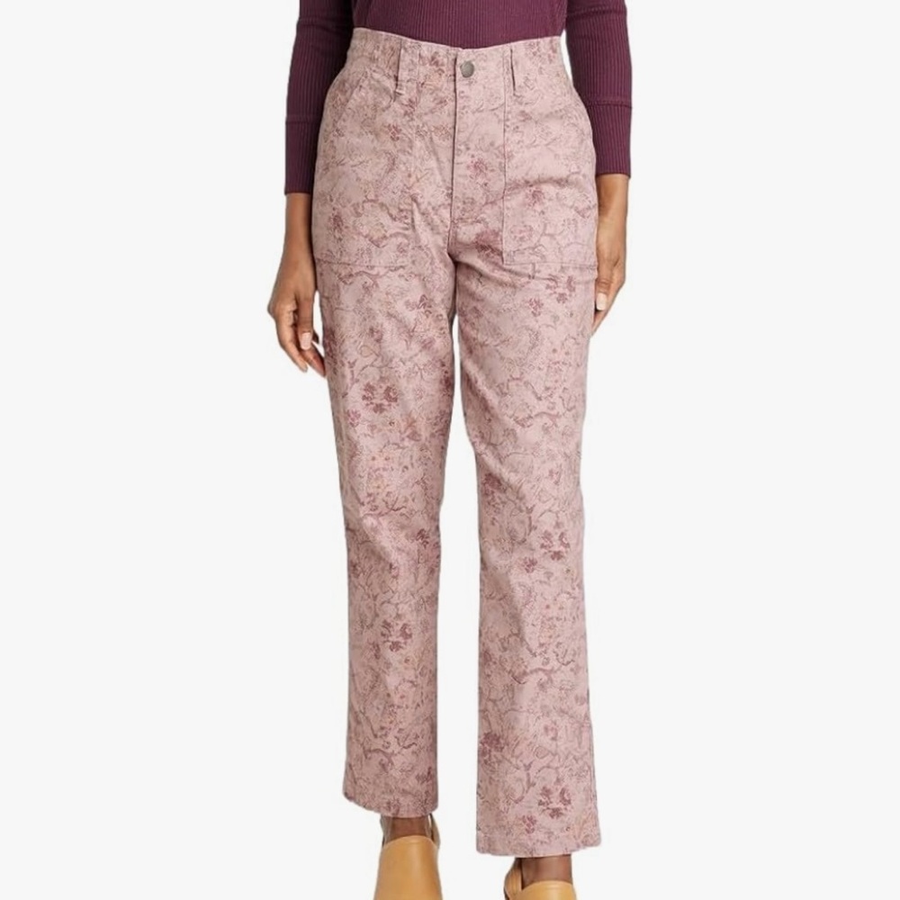 Knox Rose Women's Floral High-Rise Straight Leg Pants- Size Small NWT